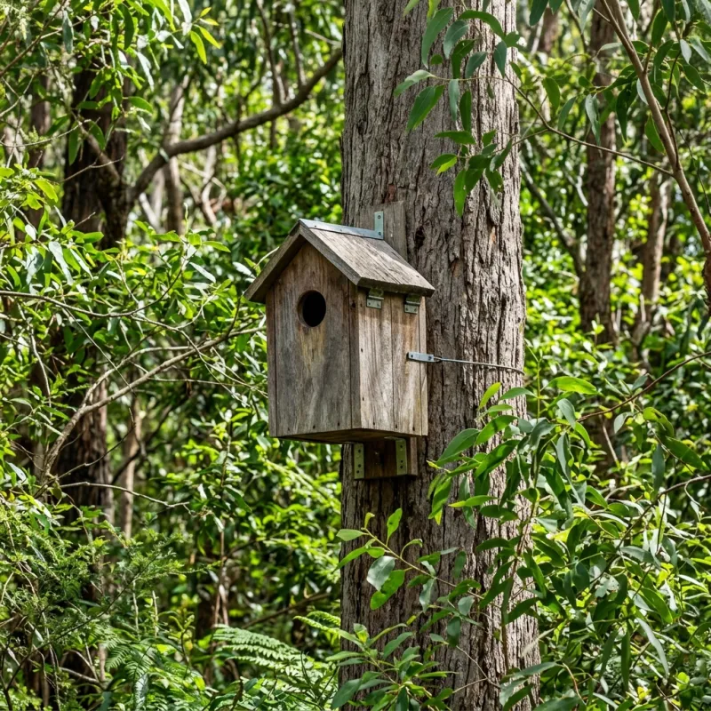 Animal nesting box installed as a humane alternative to a St Helena roof cavity
